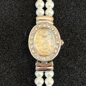 FICARO COUTURE | Double Strand Faux Pearl Watch-NEW Battery